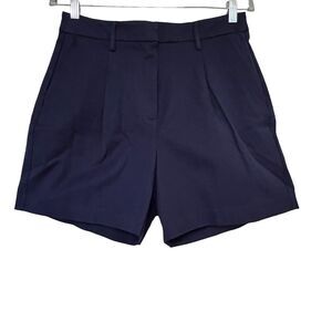 41 Hawthorne Size 8 Cotton Navy High Rise Pleated Becca Shorts Chino Style